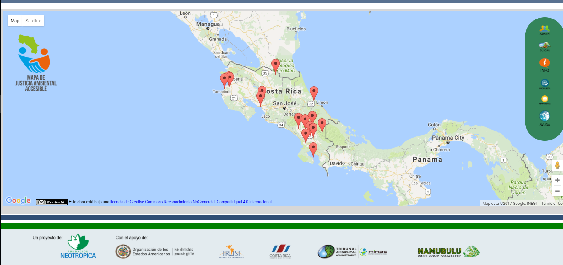 Mapa Conflictos Ambientales: Costa Rica