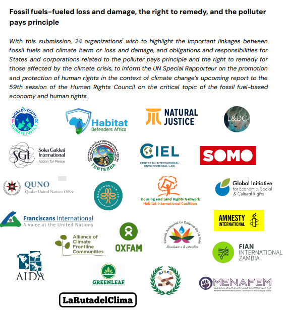Daños y Pérdidas provocados por los combustibles fósiles, el derecho a la reparación y el principio de que quien contamina paga
